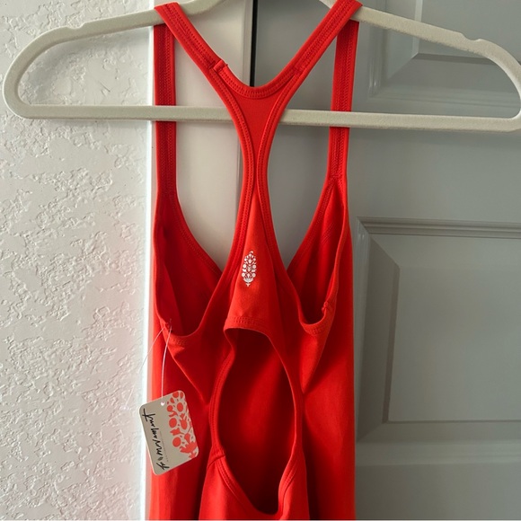 NWT Free People Lets Bounce Onesie One Piece Jumpsuit Flame Orange - Picture 6 of 6